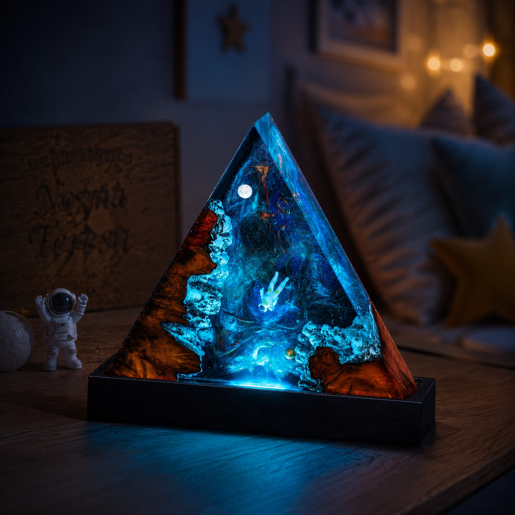 Lampada Cosmo accesa galassia blu
