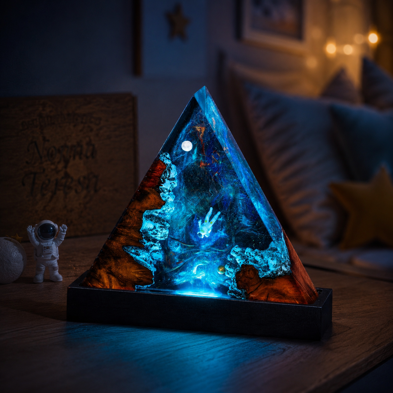 Lampada Cosmo accesa galassia blu